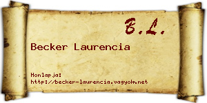 Becker Laurencia névjegykártya